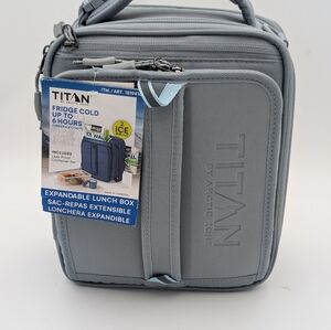 Titan Expandable Lunch Pack Cold Fridge with Ice Walls & Storage New - Gray